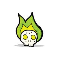 flaming spooky skull cartoon N3