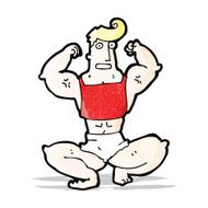 cartoon body builder man