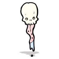 Cartoon Skull Sticking Out Tongue N3