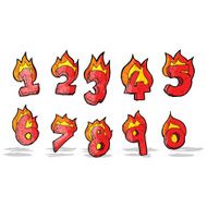 cartoon burning numbers