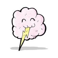 cute cloud with lighting bolt