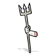 cartoon arm holding trident N2