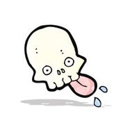 Cartoon Skull Sticking Out Tongue N4