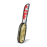 cartoon bloody folding knife