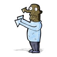 cartoon pointing arrow man