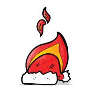 cartoon flaming christmas hat