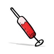 cartoon blood in syringe