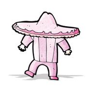 cartoon man in pink mexican outfit