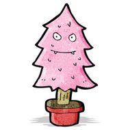 cartoon pink christmas tree