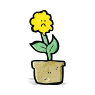 cartoon flower in pot