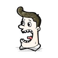 cartoon terrified man