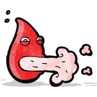 cartoon blood drop out of breath