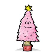 cartoon pink christmas tree N2