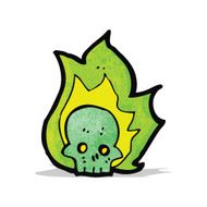 Cartoon Flaming Skull N15