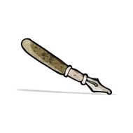 cartoon old fountain pen