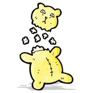 cartoon torn teddy bear N3