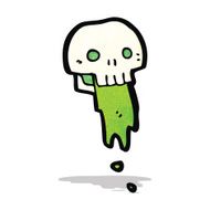 gross slimy skull cartoon