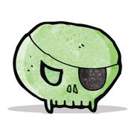 cartoon spooky pirate skull N4