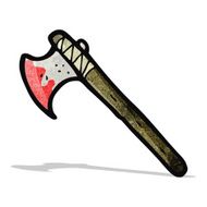 cartoon bloody axe
