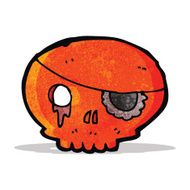 cartoon skull with pirate eye patch