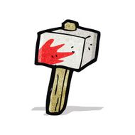 cartoon bloody stone hammer