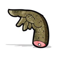 pointing hand cartoon sign