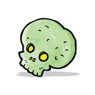 cartoon spooky green skull N3