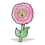 funny flower cartoon character