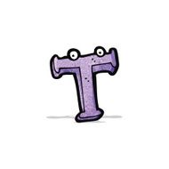 cartoon letter t with eyes N2