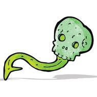 spooky green skull cartoon