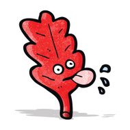 red leaf cartoon character