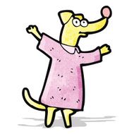 cartoon dog in dress