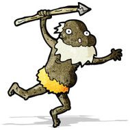 cartoon old tribal man