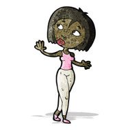 cartoon curious woman