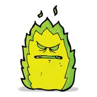 cartoon green fire monster