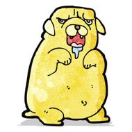 cartoon slobbering dog