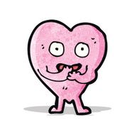 funny pink heart cartoon character N2