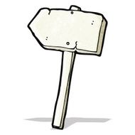 Cartoon Sign Post N4