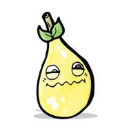 cartoon nervous pear