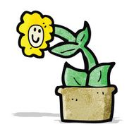 cartoon flower in pot N3