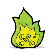 spooky green fire cartoon