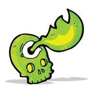 cartoon spooky magical skull