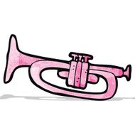 cartoon pink trumpet