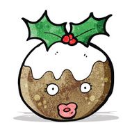 christmas pudding cartoon character
