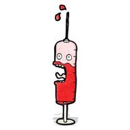 cartoon blood filled syringe