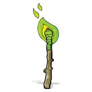 cartoon flaming halloween torch