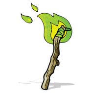 cartoon flaming halloween torch N2