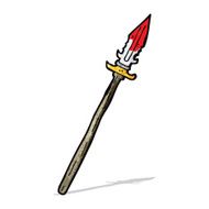 cartoon bloody spear