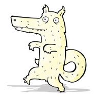 cartoon white wolf