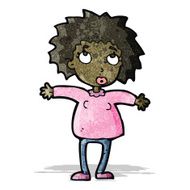 cartoon woman shrugging shoulders N2